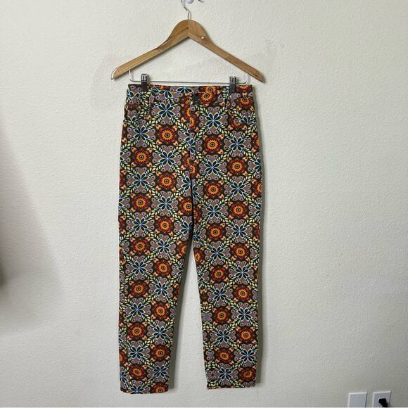 Lucy & Yak Dana Trousers Kaleidoscopic Floral Iris Print Retro Womens Size 28 - Picture 3 of 10